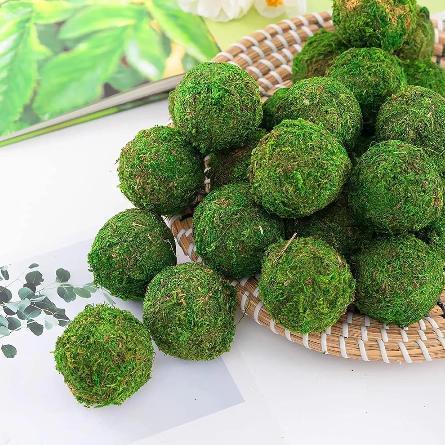 

6Pcs 3.1" Fake Moss Ball, Decorative Balls for Bowls, Faux Green Balls,Moss Balls Decorative for Centerpiece Bowls Decors Party