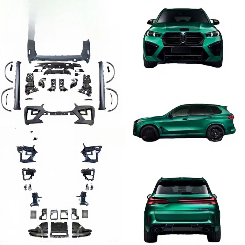 High Quality X5M Style Body Kit Fit G05 X5 Upgrade Front Rear Bumper Lighting Lamp Center Assembly Car Exterior Modification Par