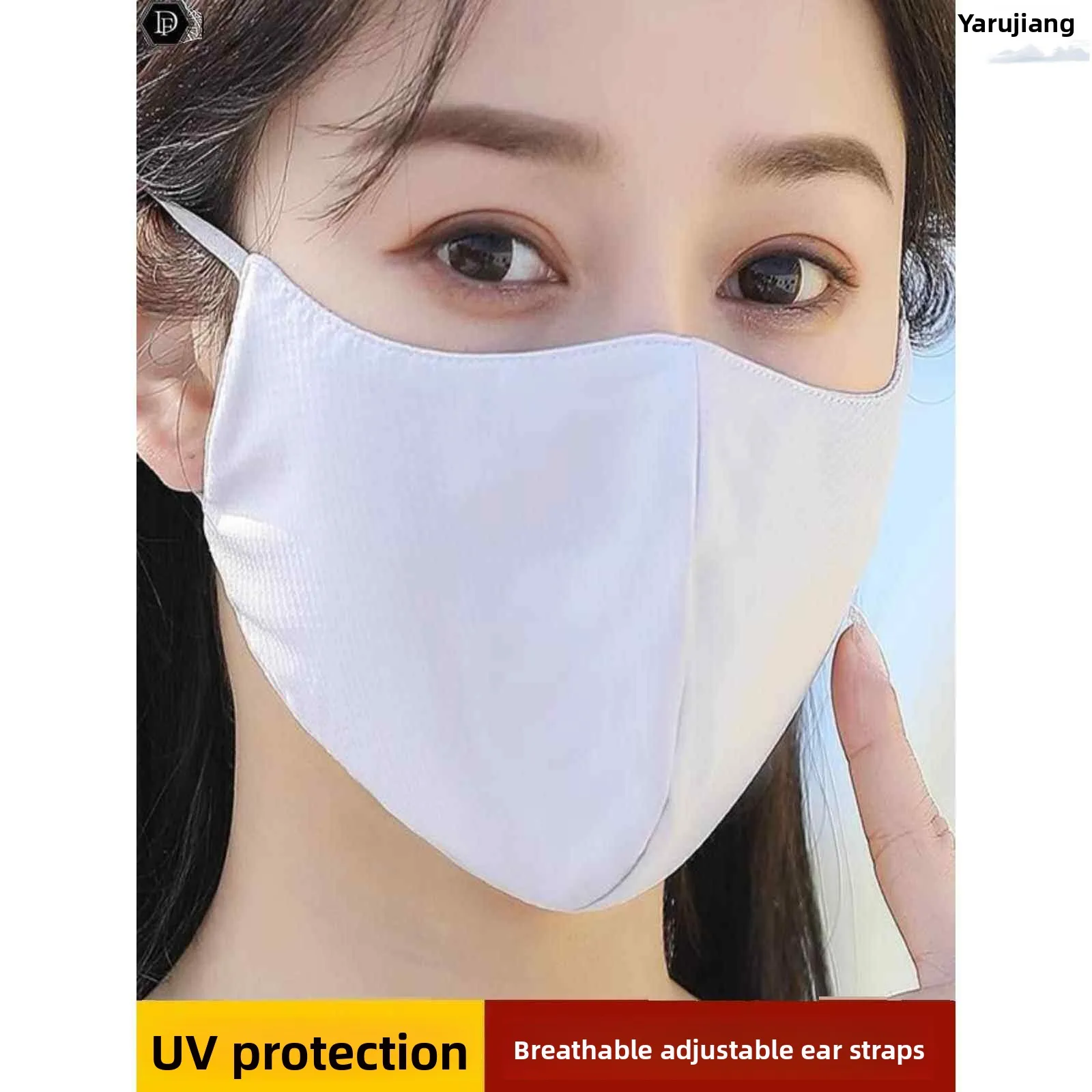 

New 2024 Ice Silk Women's Sun Protection Mask Thin Breathable Washable Cloth Mask High Aesthetic Value Summer Lightweight