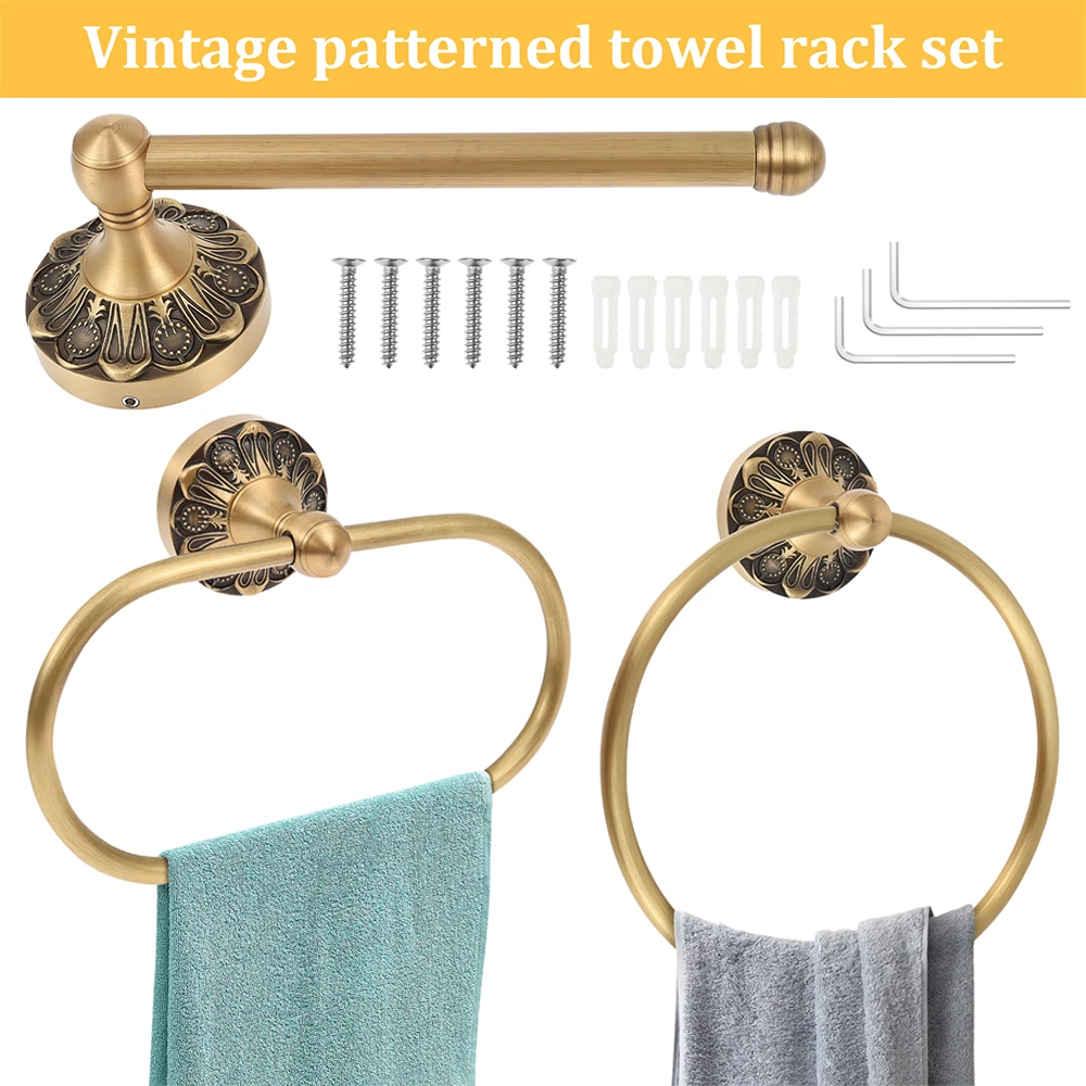 

Набор из 2 предметов: держатель для полотенец и туалетной бумаги, винтажный, нержавеющий, для ванной комнаты, аксессуары для дома и душа