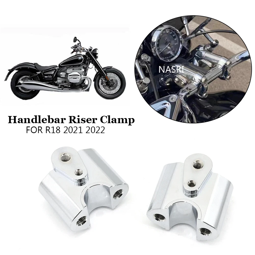 2021 2022 Motorcycle Accessories CNC Aluminum Handle Bar Handlebar Riser Clamp Back Move Mount Adapter Kits For BMW R18 R 18