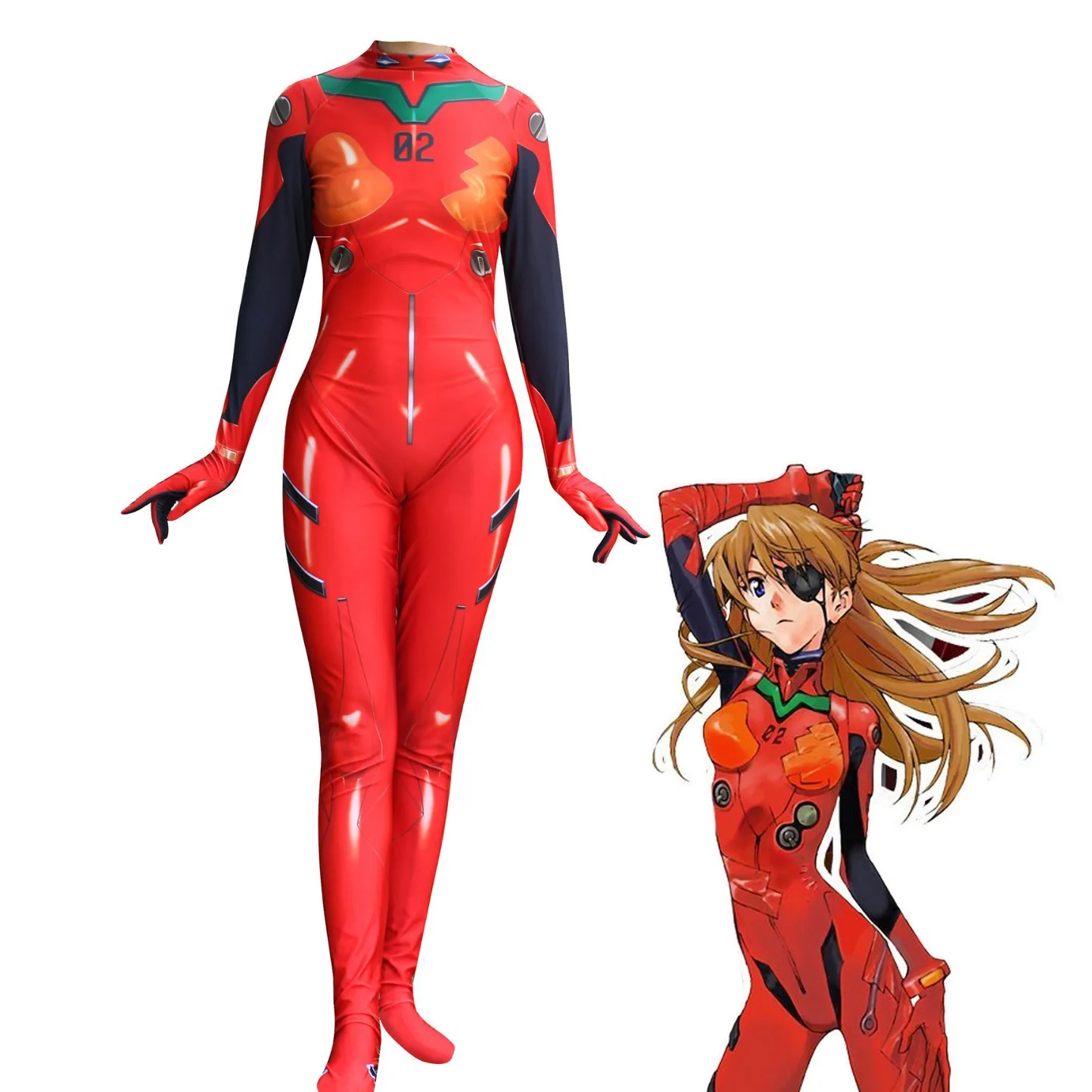 Collant tuta DVA Daji Zero Two02 orologio Kiana Ayanami Rei Costume Cosplay Evangelion tute da donna Sexy cospays