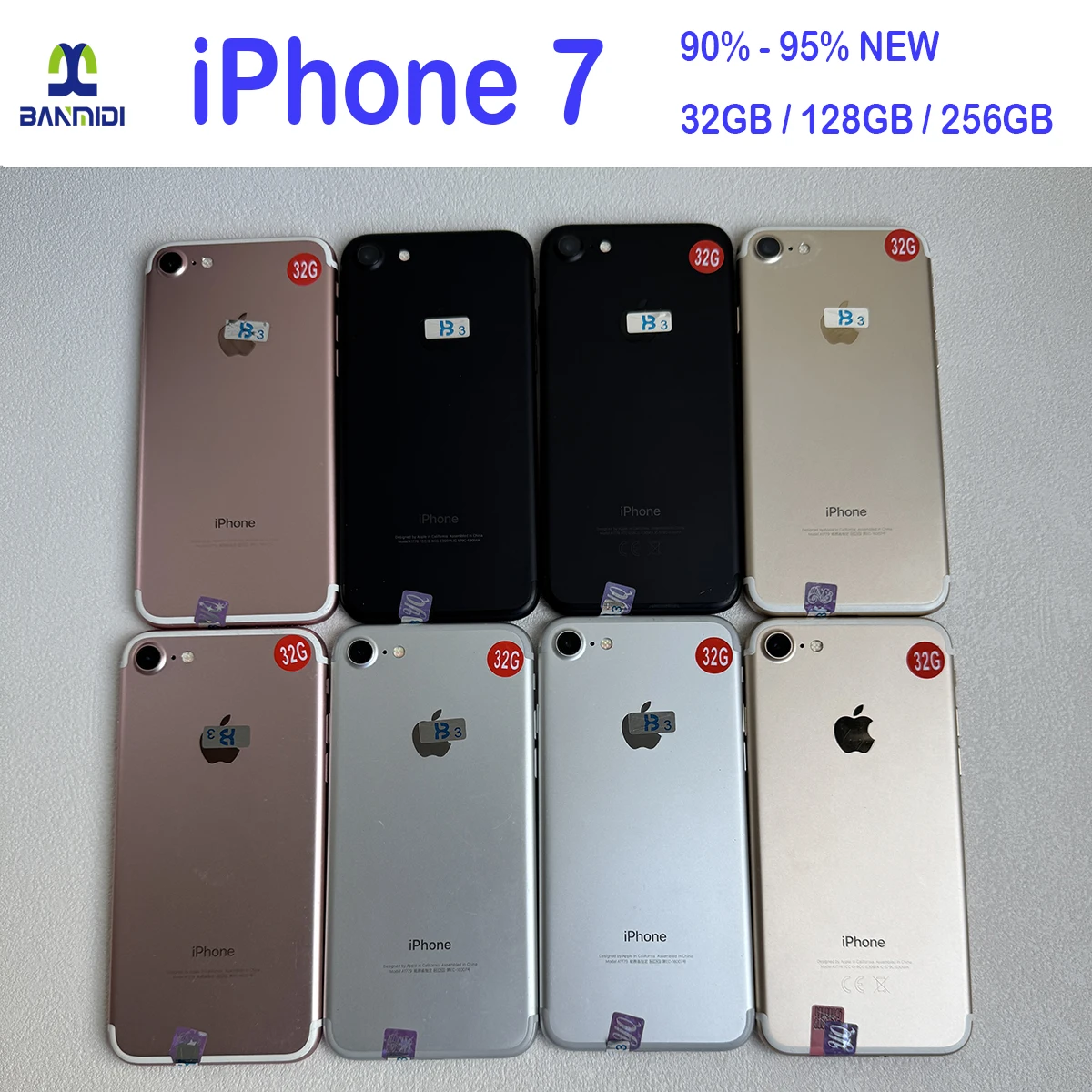 هاتف محمول أصلي 4.7 بوصة iPhone 7 4G LTE غير مقفول رباعي النواة 12MP 32GB/128GB/256GB ROM 2GB RAM IOS هاتف ذكي