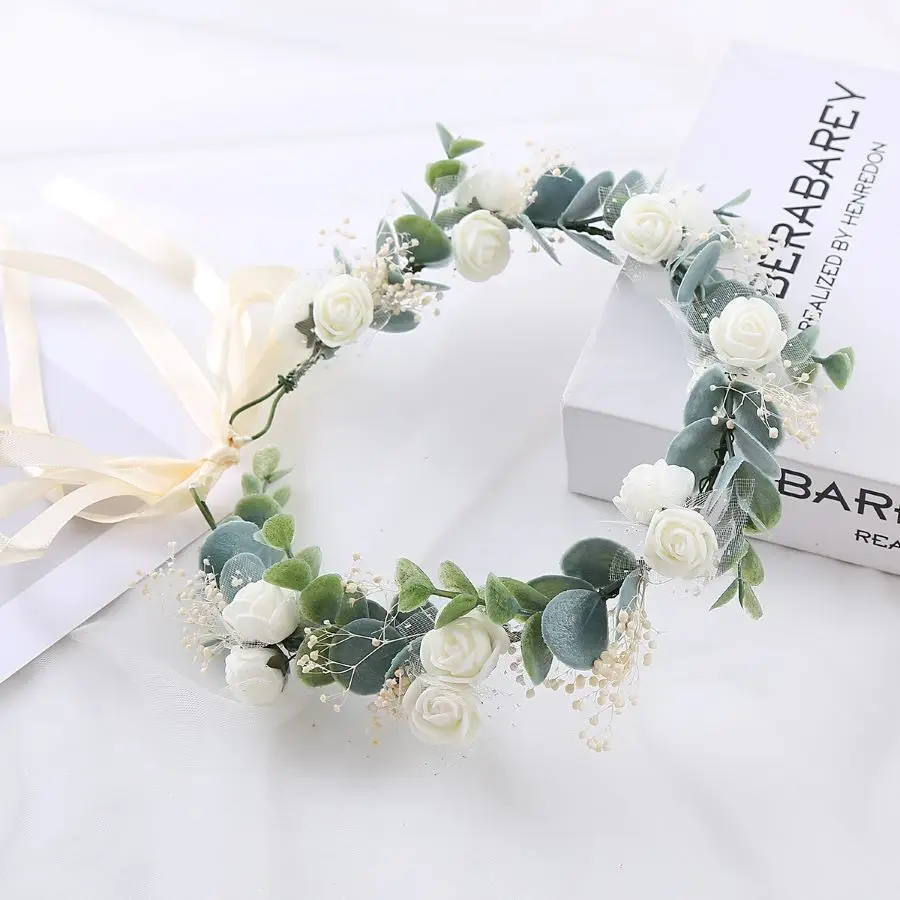 Mori Department simulation flower headdress garland decoration hair decoration bride decoration decoration photo photo garland