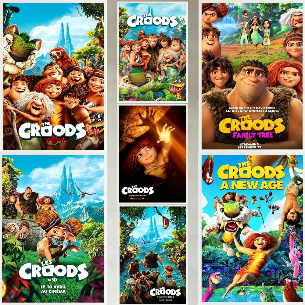 movie The Croods Poster Poster HD Waterproof Self-adhesive Art Print Wall Decor for Bedroom Living Room Gift