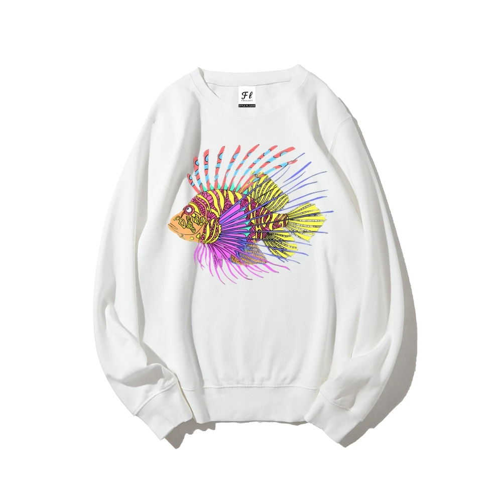 Bluzy Neutralne Streetwearowe Bluzy z Kapturem Odzież Y2K Graficzny Damski Sweter z Nadrukiem Ryb Casual Luźny Krój Unisex Zimowy Styl