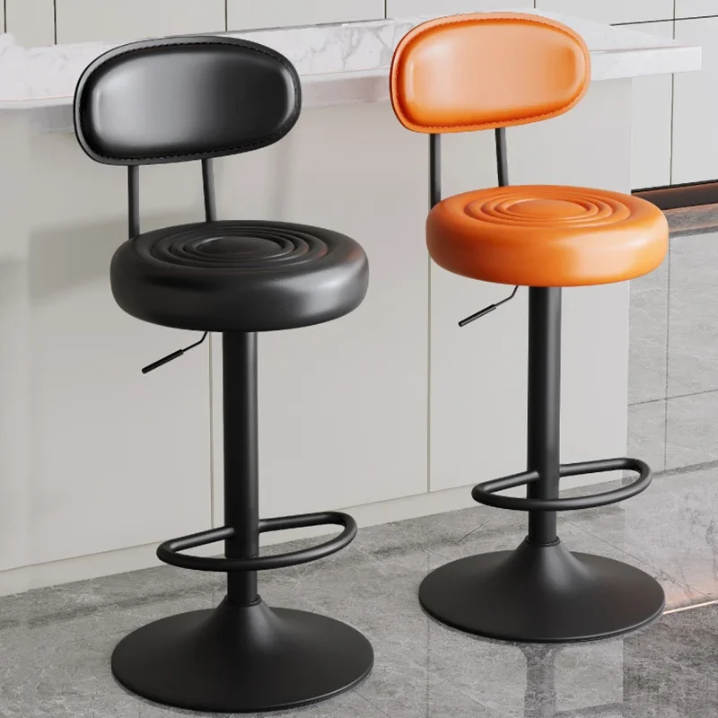 Поворотный регулируемый по высоте барный стул со спинкой