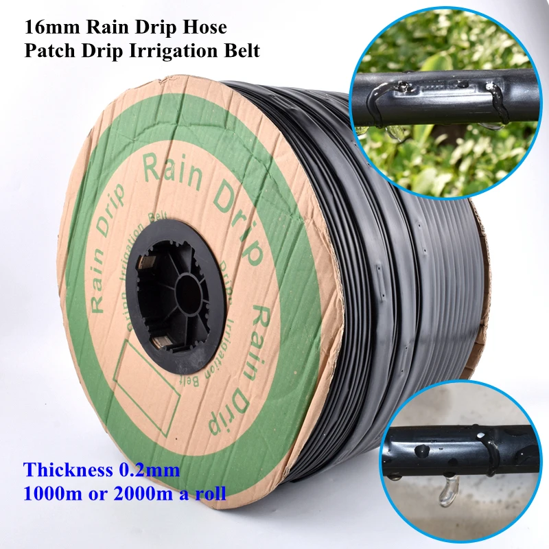 1000m 0.2*16mm Rain Drip Irrigation Tape Patch Type Watering Irrigation Hose Agriculture Garden Water Saving Irrigation System