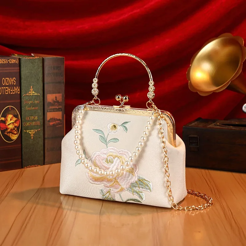 

Dinner bag, flower embroidered cheongsam bag, hot sale luxury chain small bag, crossbody women's bag