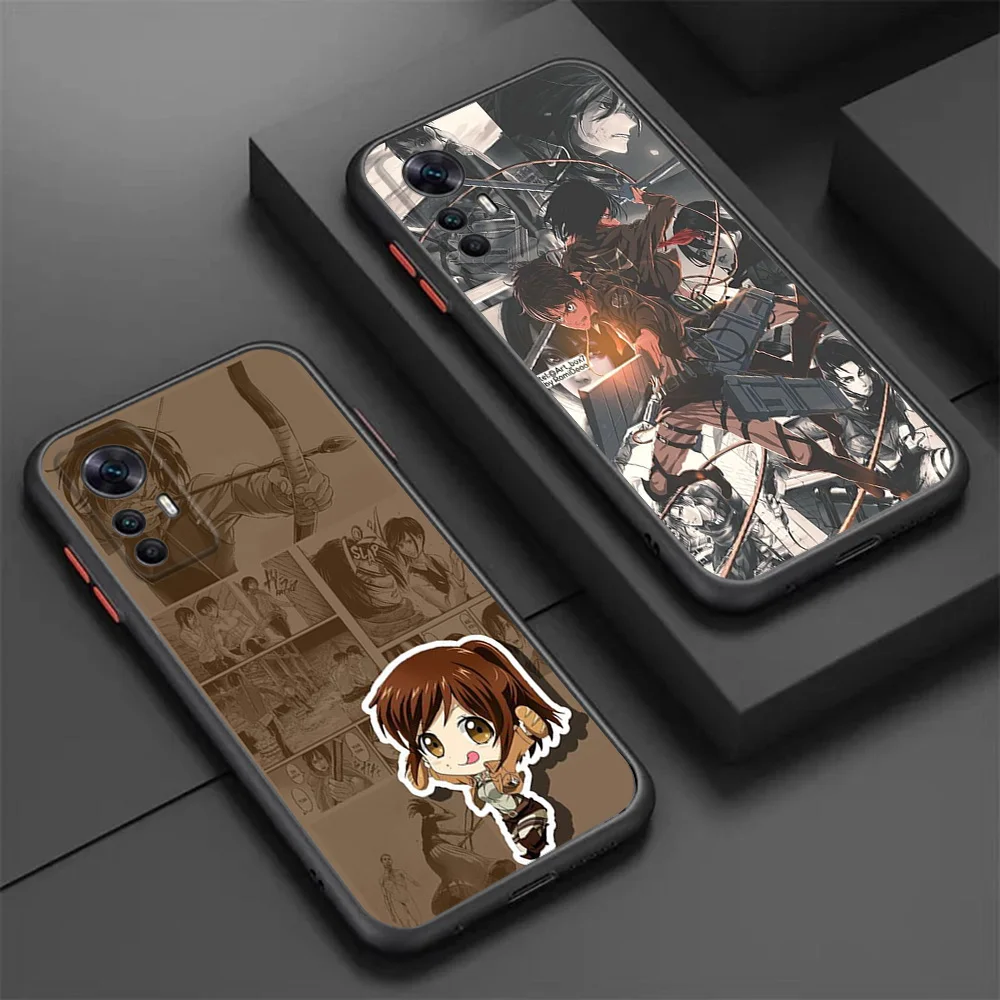 샤오미 레드미 휴대폰 케이스, 레드미 노트 9, 10 프로, 9t, 9t, 9c, 10a, 10c, 9s, 10s, 8, 7, 8t, 노트 10, 레비 어택, 타이탄 블랙 반투명 커버