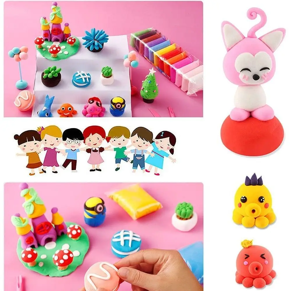 With Tools 12/24/36 Color Air Dry Clay Handicrafts Art Class Lightweight Clay Colorful Kids Toys Children