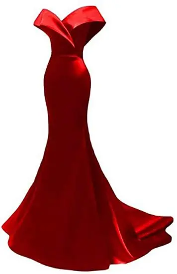 

ANGELSBRIDEP Mermaid Evening Party Gowns Vestidos De Festa Sexy Off-Shoulder Court Train Satin Formal Bridesmaid Dress HOT