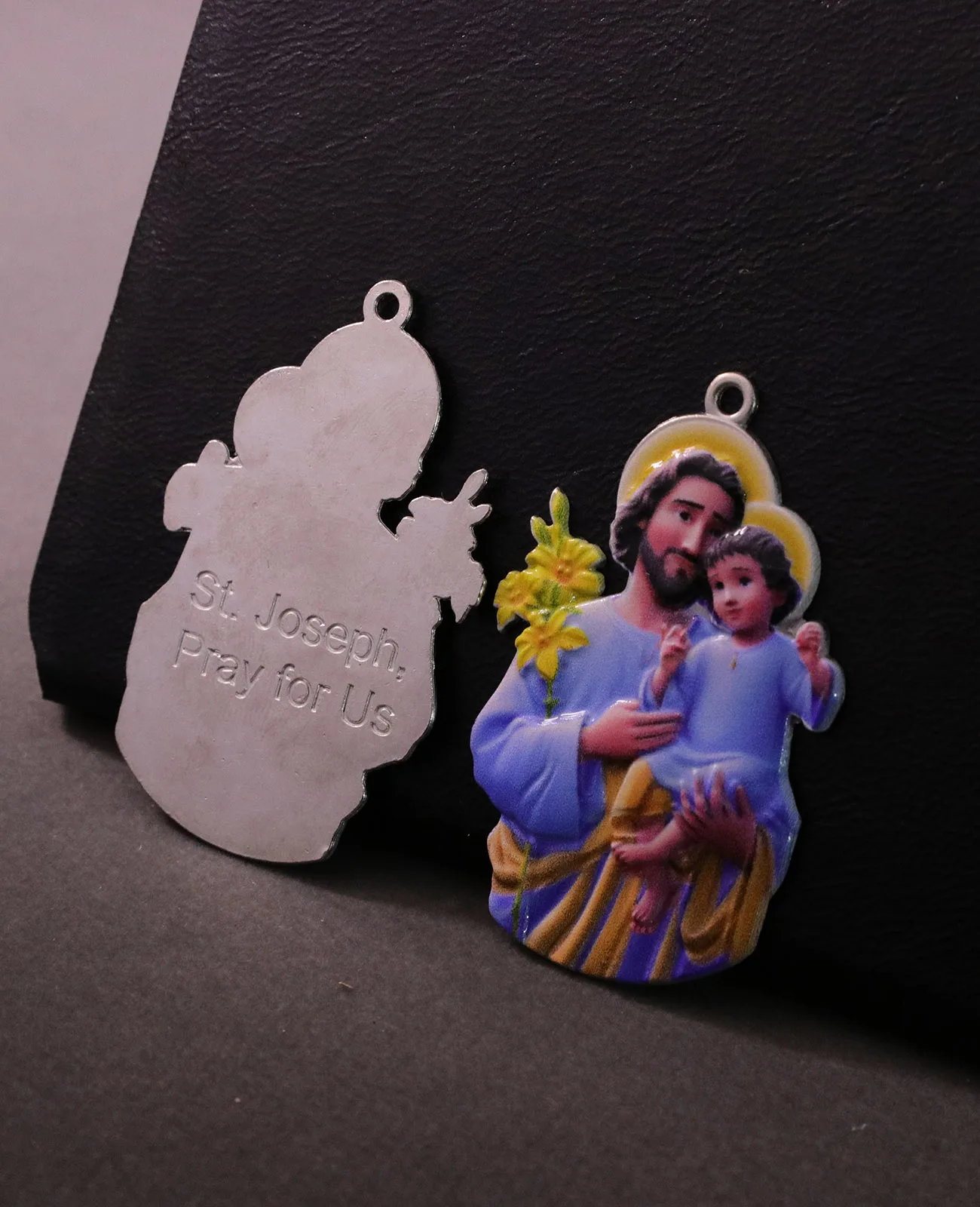 Cottvott 3Pcs/Lot Colorful Religious Holy Icon St.Joseph 'Pray for Us' Pendant for DIY Handmade Necklace Jewelry Making Parts