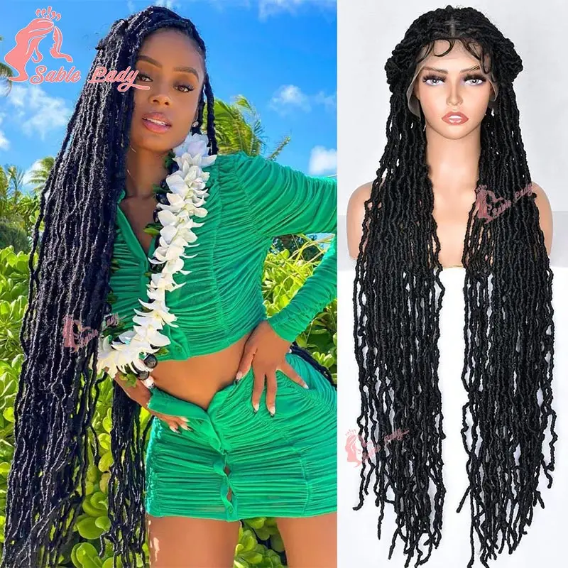 

Super Long Synthetic Butterfly Senegalese Twist Braided Wigs Full Lace Front Wig Square Knotless Box Braided Wig for Black Women