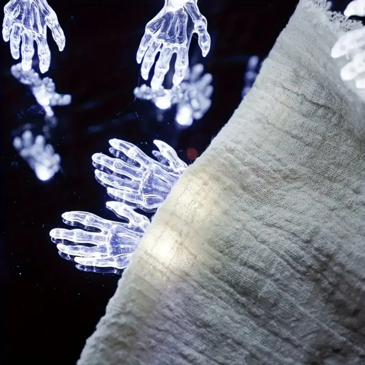 سلسلة يد بهيكل عظمي للهالياس ، أضواء زخرفية للهالالويا ، داخلية وخارجية ، تعمل بالبطارية ، 20 مصباح ، 3 أمتار ، 1 أضواء