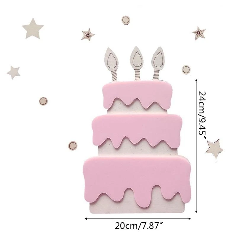 J15U خشبية حفلة عيد ميلاد سعيد الديكور حائط الخلفية الحلي علامات ملصقات صور الدعائم