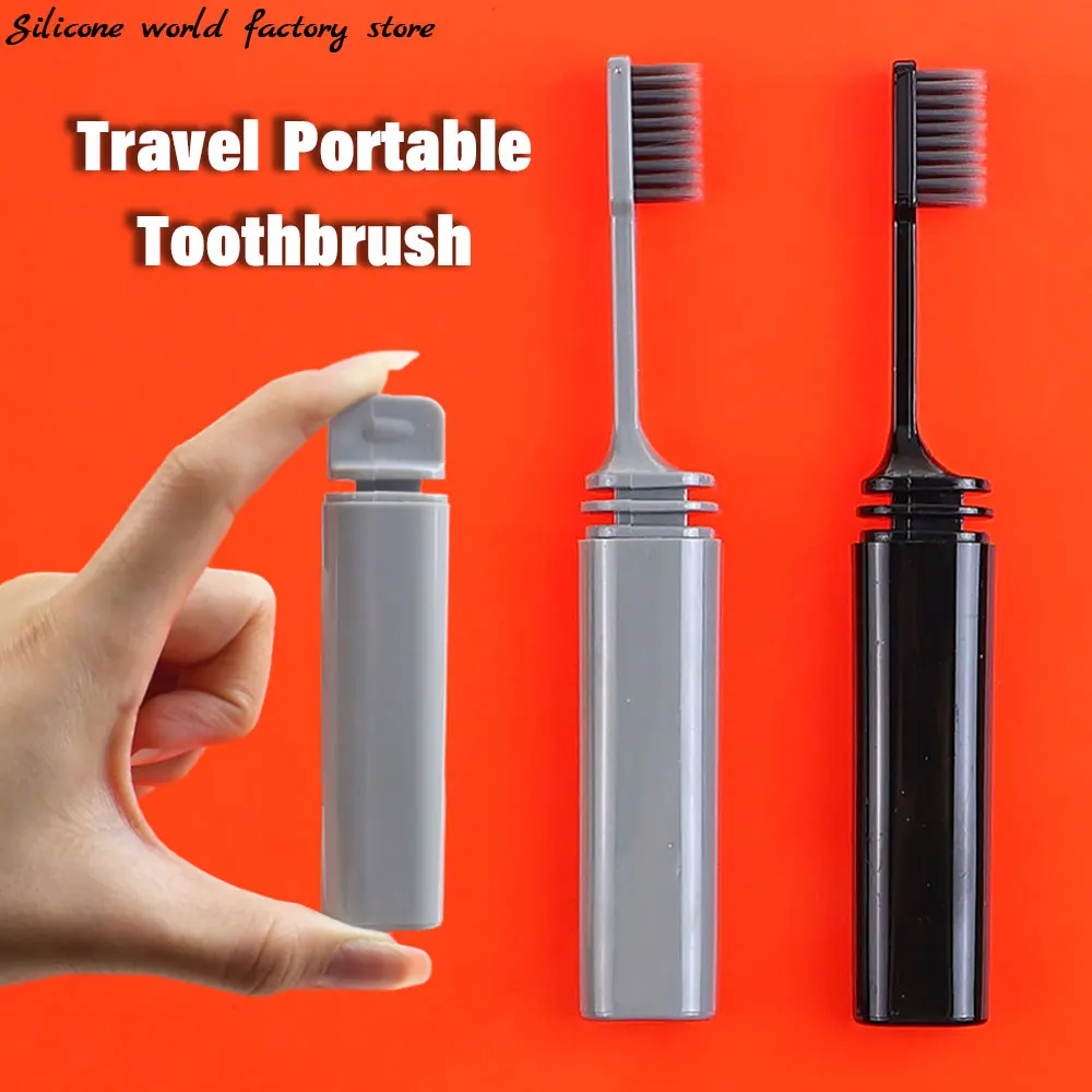 Silicone World Portable Foldable Toothbrush Travel Tooth Brush Outdoor Camping Business Trip Adults Soft Bristled Teeth Brushes