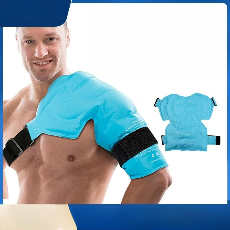 Sports Shoulder Brace with Adjustable Straps, Gel Neck and Shoulder Support, Single-Shoulder Diagonal Shoulder Brace, Ice Pack