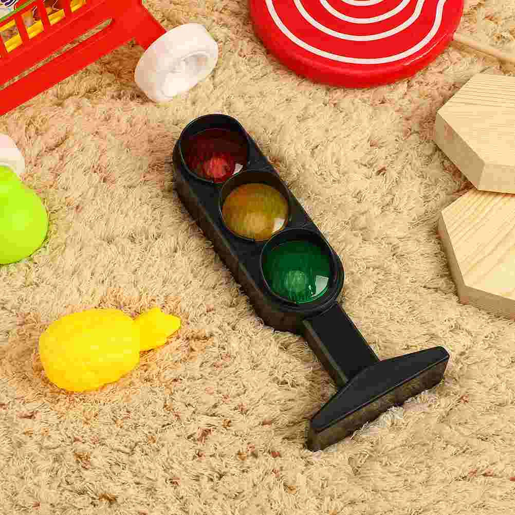 3 Pcs Gift Traffic Light Child Childrens Toys Educational Plastic Crosswalk Signal