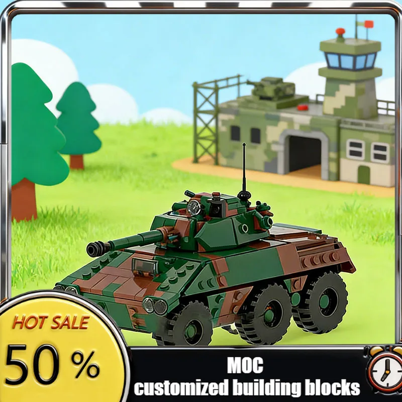 

Набор для сборки боевого танка EEMOC-9 Cascavel MOC, 443 детали, модульный конструктор, креативный дизайн, развивающая игрушка для самостоятельной сборки, подарок на праздник