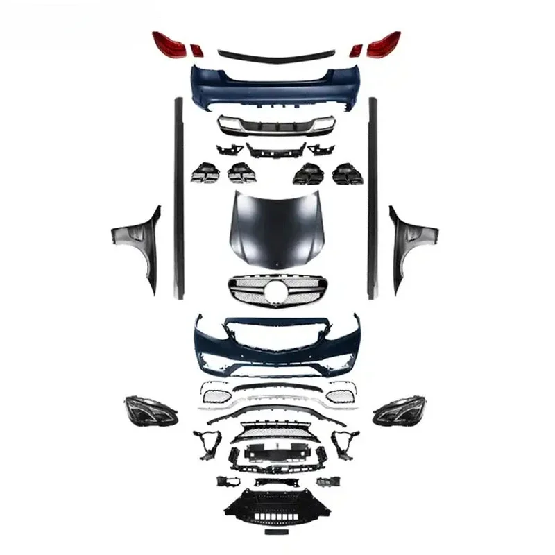 

Car Body Kit for Mercedes-Benz W212 E Class E63 amg body kit old upgrade to New bumper assy with grille Hood fender 14-16