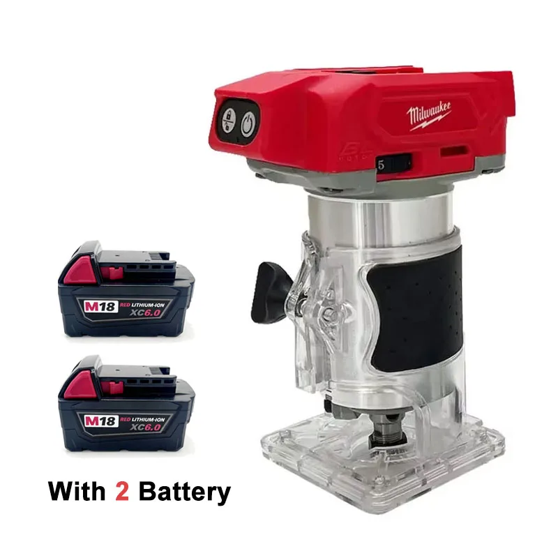 Milwaukee Borstelloze Elektrische Trimmer 800W 30000RPM Draadloze Compacte Router 5-Snelheden Houtbewerking Trimmer 18V Accu