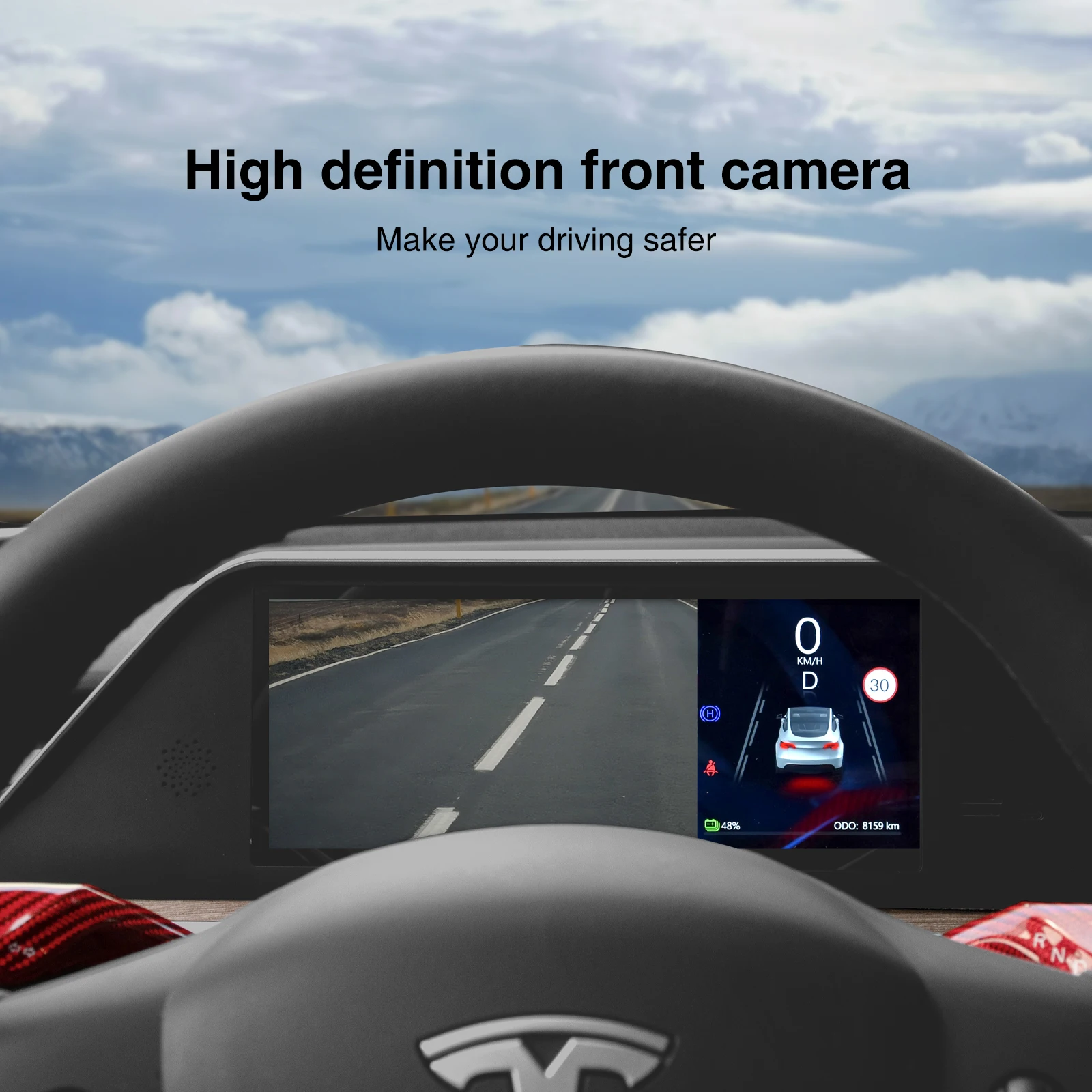 CATRONICS for Tesla HUD with Air Outlet And the camera button control Fit Model 3 Y 2016-2024 Carplay and Android AUTO Dashboard