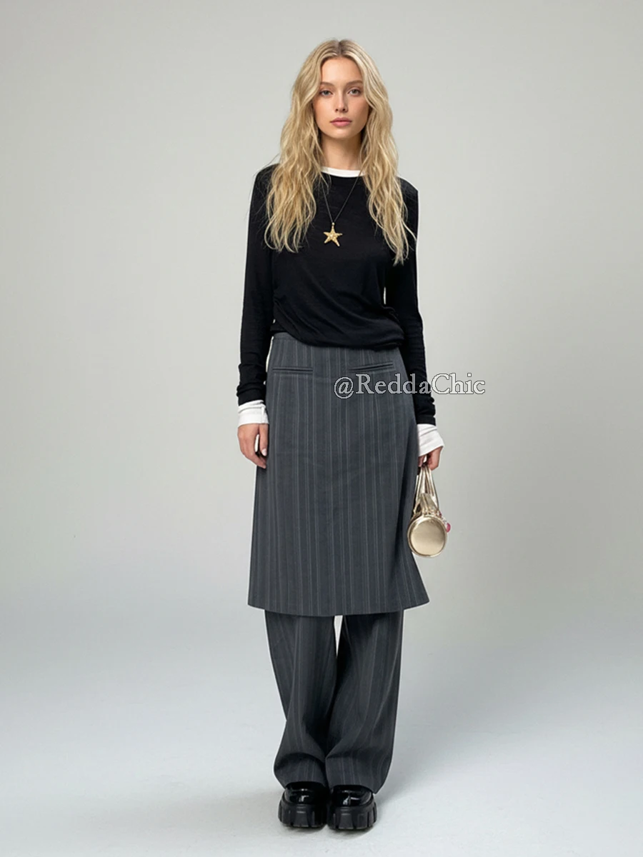 REDDACHiC مريح القطن مقلمة السراويل للمرأة عالية الارتفاع Bootcut كلينفيت تنّورة ملفوفة بنطلون مكتب العمل ملابس رسمية غير رسمية