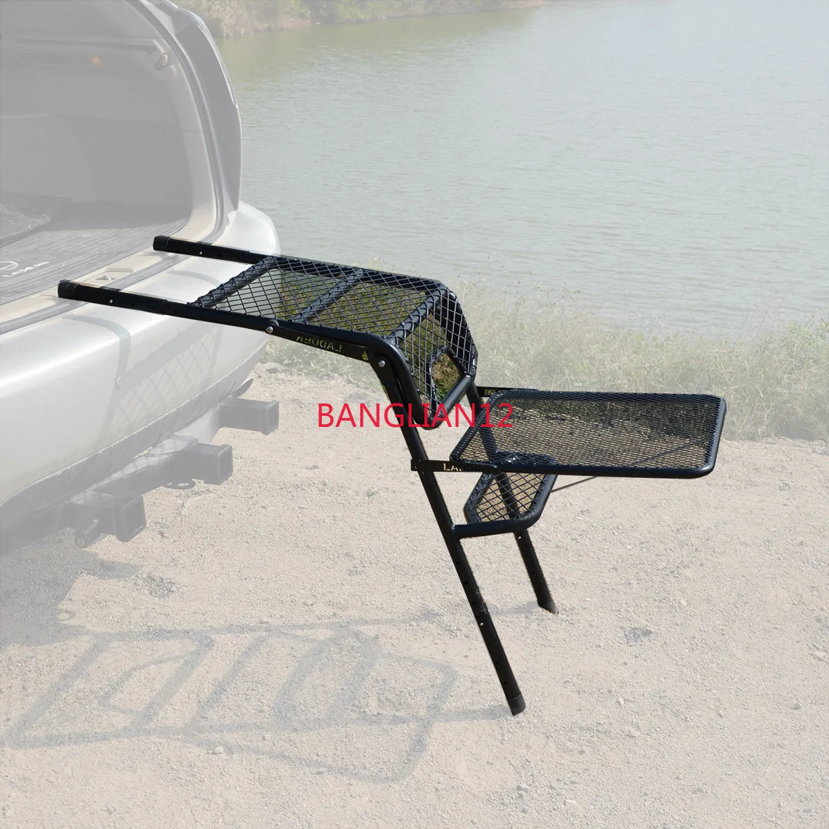 Outdoor multi-functional folding ladder, tire ladder, camping table