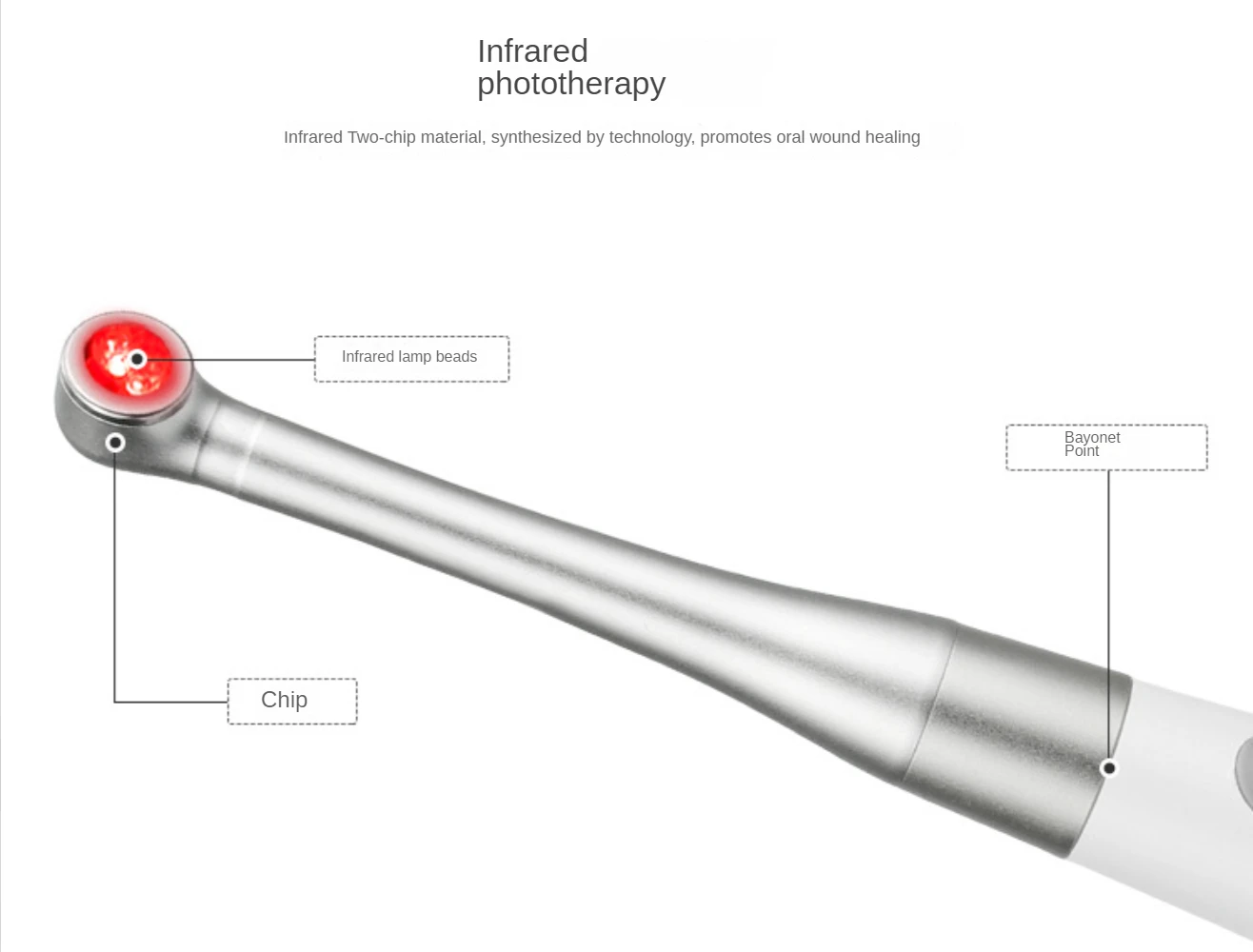 Dispositivo de terapia de luz roja de mano, tratamiento de terapia de luz infrarroja para labios boca nariz oreja rodilla, tratamiento de dolor frío