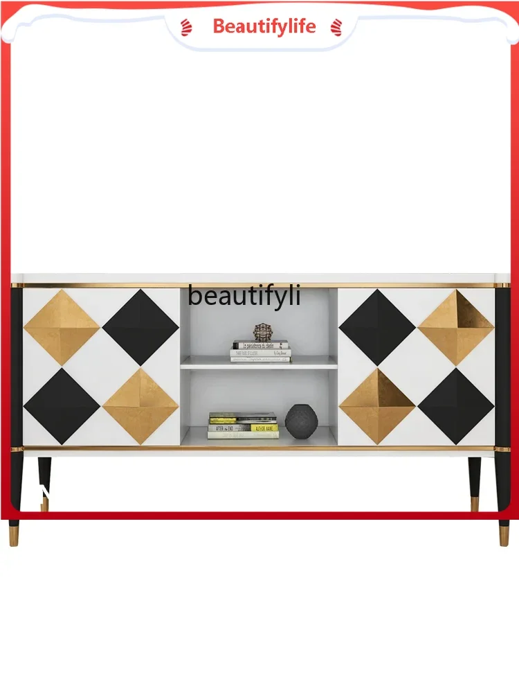 

K185 K185 Light Luxury Entrance Door Living Room Storage Sideboard Cabinet Home Wall Storage Lobby Curio Cabinet