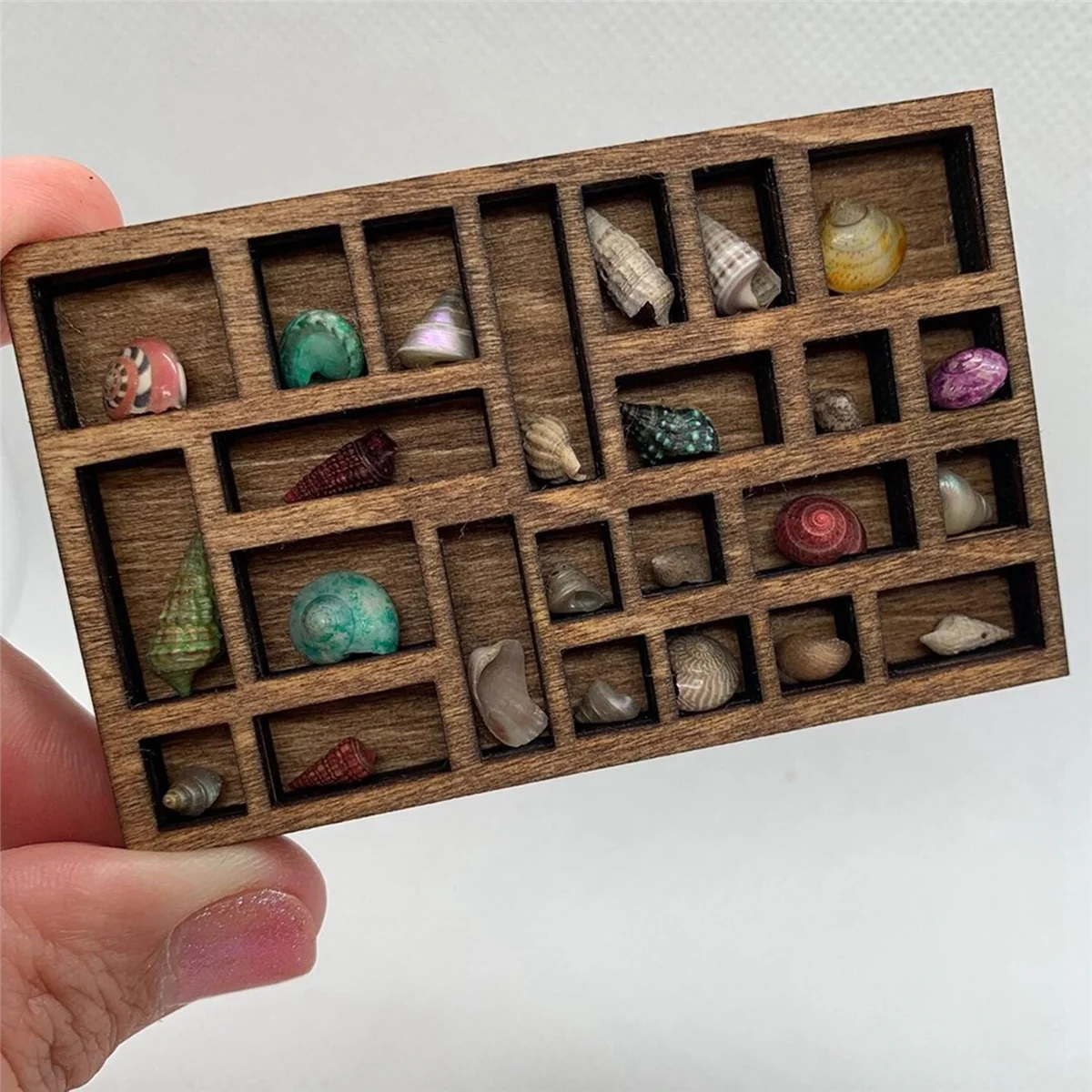 Estante de cristal en miniatura para decoración de casa de muñecas, bandeja de impresoras en miniatura, 1:12