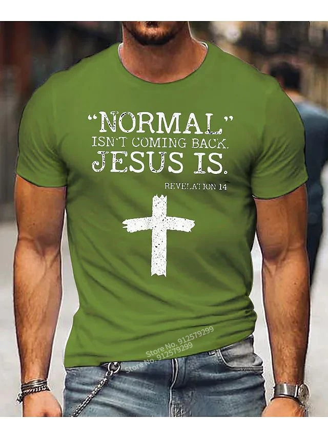 Summer Casual Jesus Christ Cross 3d Printed T-shirt 2022 New Short-sleeved Oversized Round Neck Streetwear Tee