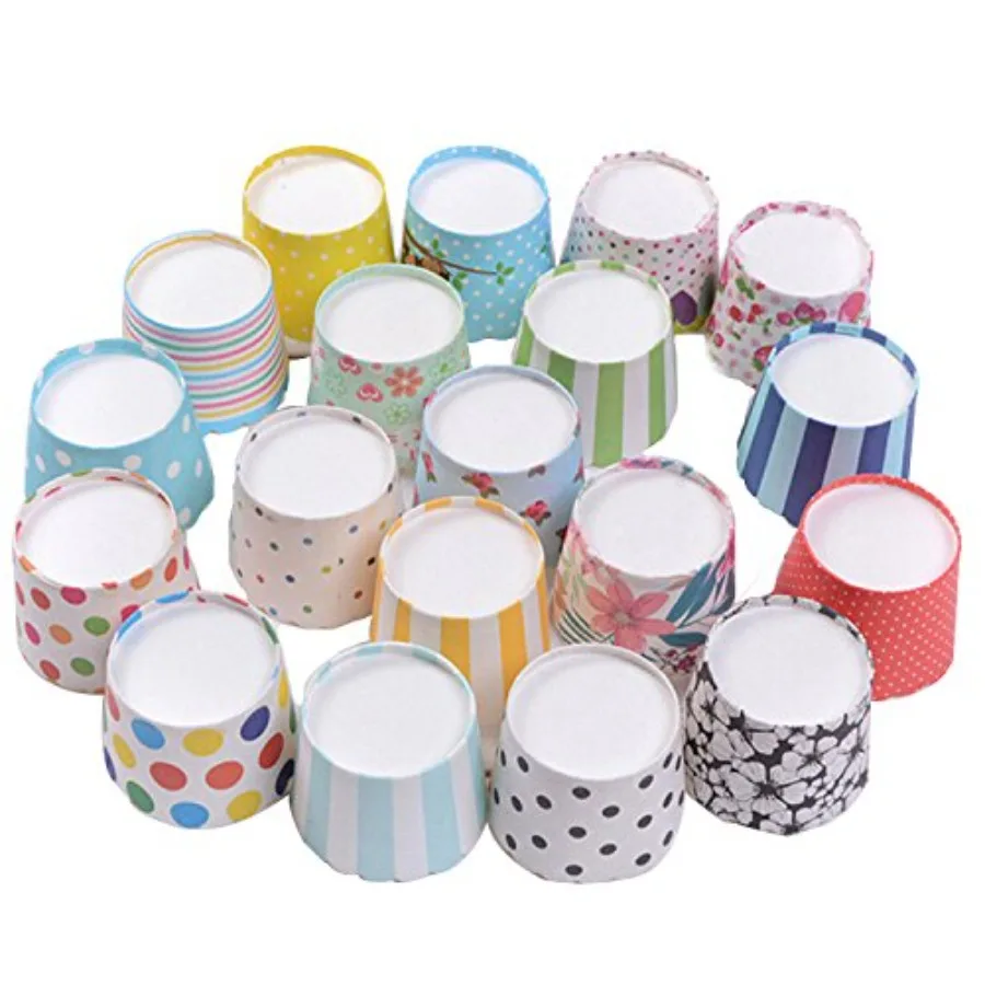 Random Colorful Premium Greaseproof Cupcake Paper Liners No Muffin Pan Needed Cupcakes Papers