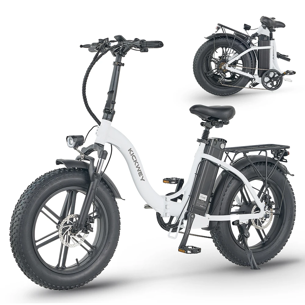 KICKWEY L20 Fold Electric Mini Bike Cheap 1000W 48V 20AH Removable Battery city Commuter All terrain Adult Electric Bicycle