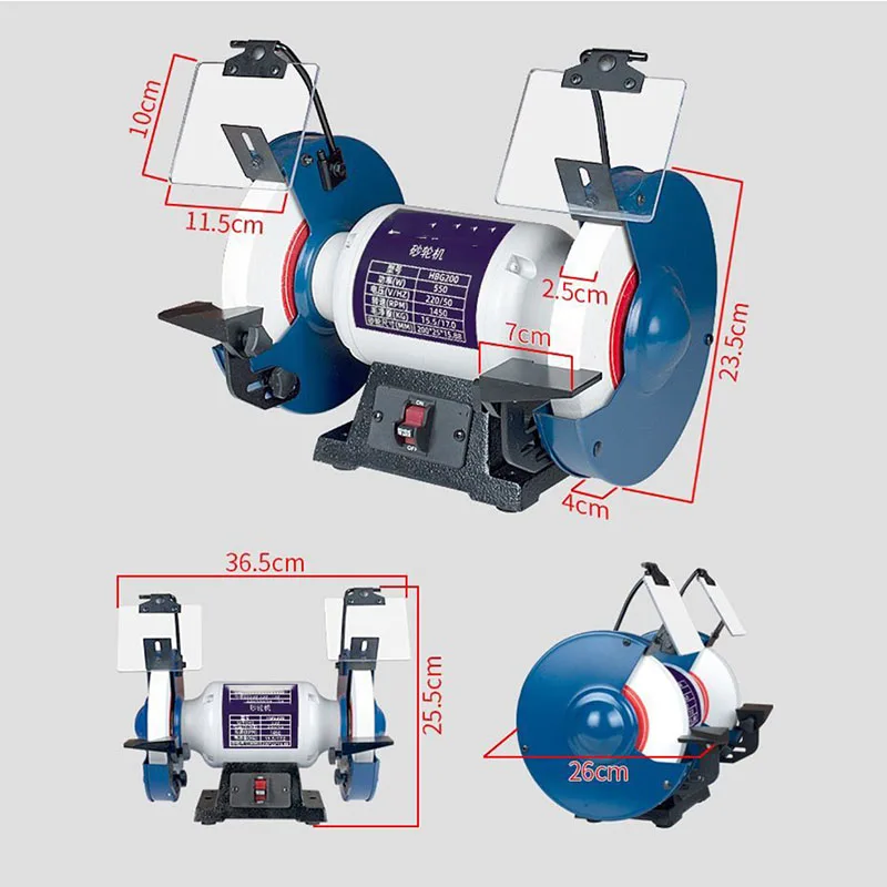 550W Low-Speed Desktop Multi-Function แนวตั้งงานไม้เครื่องมือขนาดเล็กเครื่องบด1450Rpm ขนาดเล็กไม้มีด Sharpener