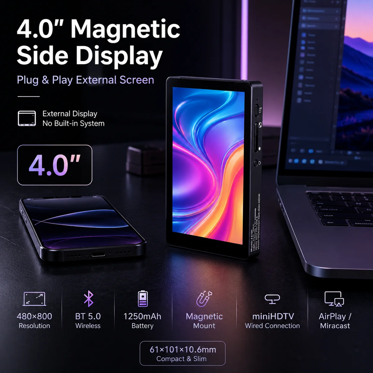 LESOWN 4-calowy mini monitor m – Desk Setup Diy recenzja i cena