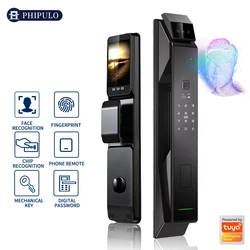 PHIPULO Digital Smart Door Lock Biometric Electronic Lock Security Camera Tuya APP WiFi 3D Face