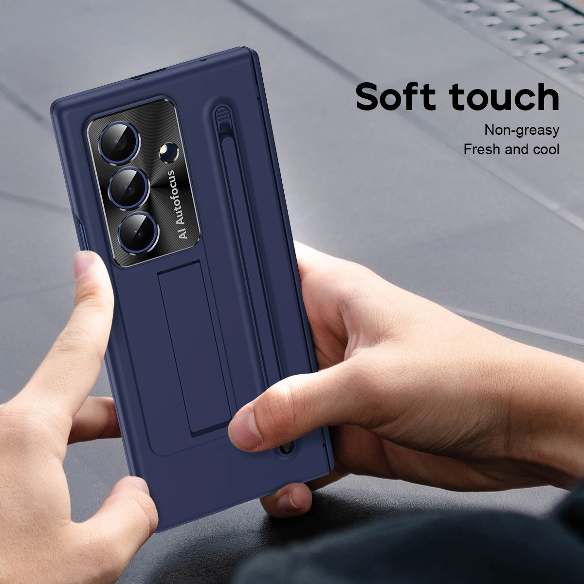 For Samsung Galaxy Z Fold 7 6 5 4 3 TriFold Case Shockproof Rugged Armor 360 Full Protector Hinge Phone Cover with Pen