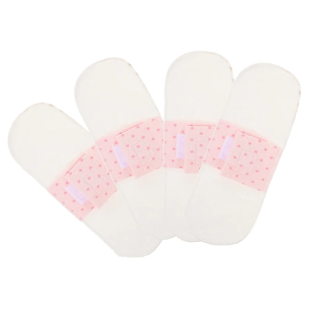 

4pcs Washable Cotton Menstrual Pad Inserts Reusable Soft Cloth Period Liners For Women Postpartum Pregnancy Panty Liners Health