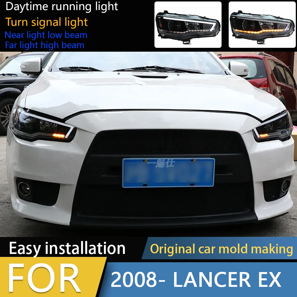 

Car full led front lamp Headlight assembly For 09-18 Mitsubishi Lancer-ex daytime running light DRL 2pcs