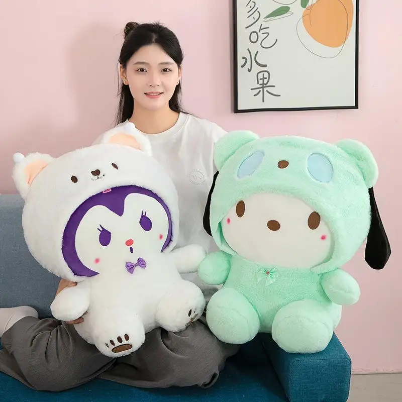 Pluszak Kawaii Pochacco, urocza maskotka w stylu Kuromi, pluszowa zabawka Cinnamoroll, prezent urodzinowy dla dzieci, miękki prezent walentynkowy.