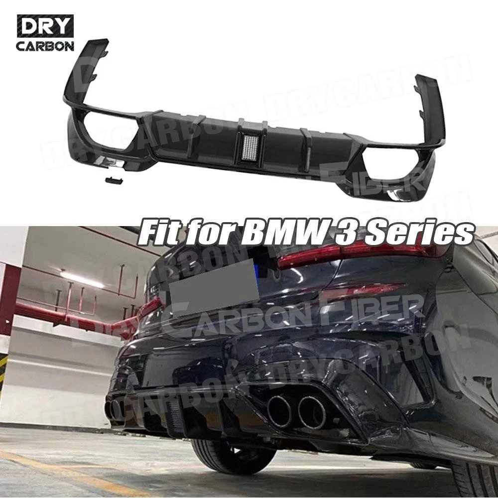 

Glossy Black Rear Bumper Diffuser with Led Light Splitters Spoiler For BMW 3 Series G20 G28 M Sport 2019-2021 Accessories Trims