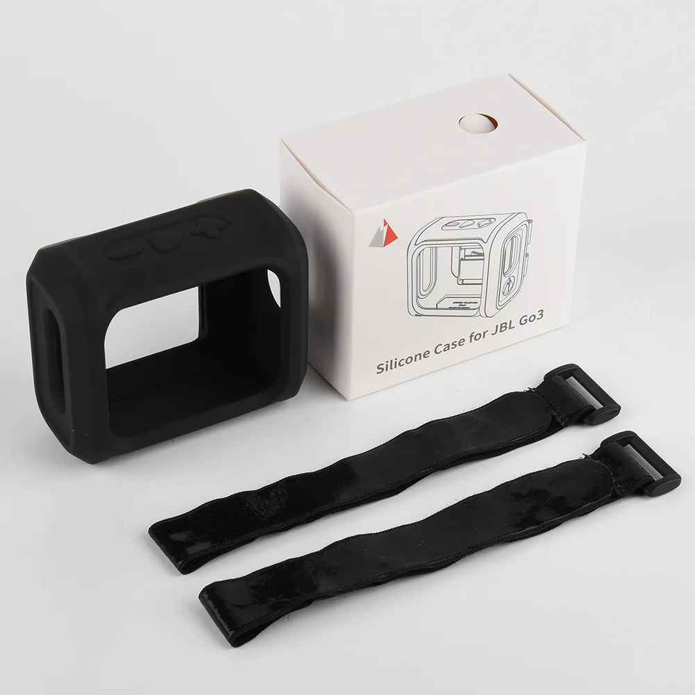 Silicone Case Protective Cover Speaker Case with Removable Strap Anti-fall Speaker Case for JBL GO 3 GO3 Bluetooth Speaker