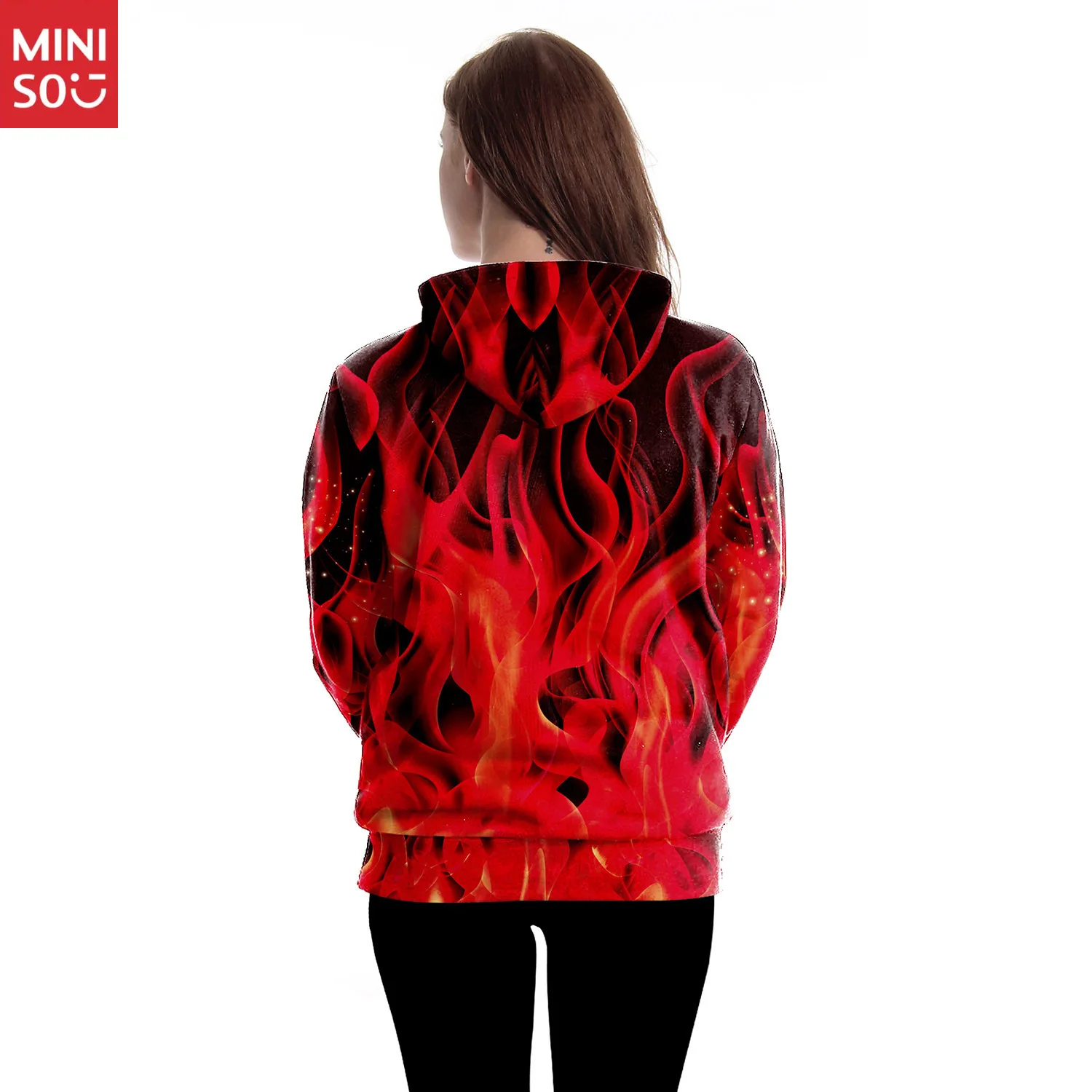 Miniso Autumn and Winter Dragon Ball Saiyan Blue Sun Wukong Printing European and American Long Sleeve Hooded Sweater Men Women