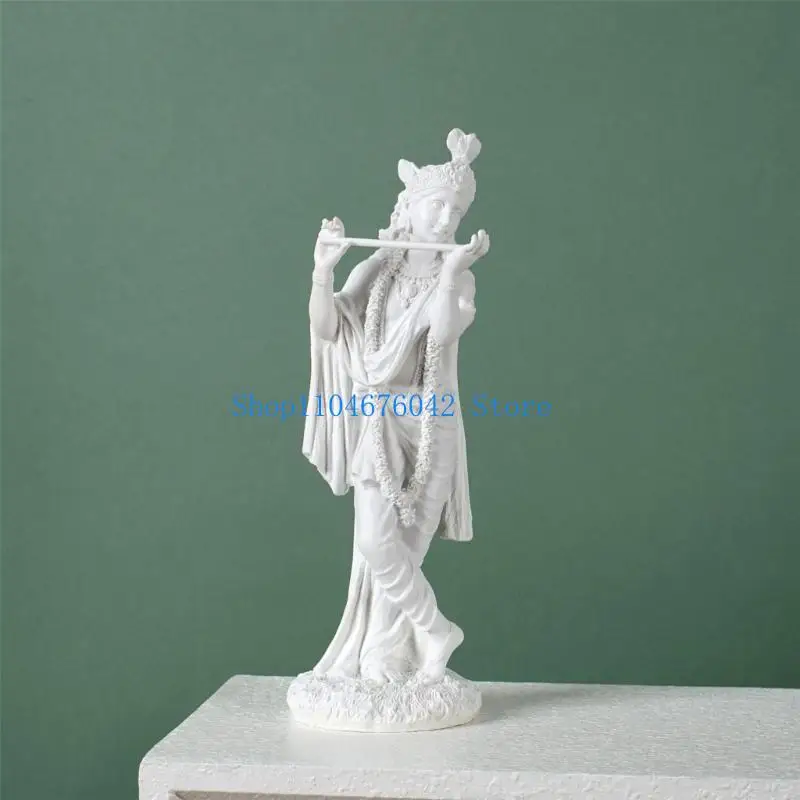 

5asd Collection Krishna Figurine Resins Hindu God Statue for Desk Book Shelf Decors