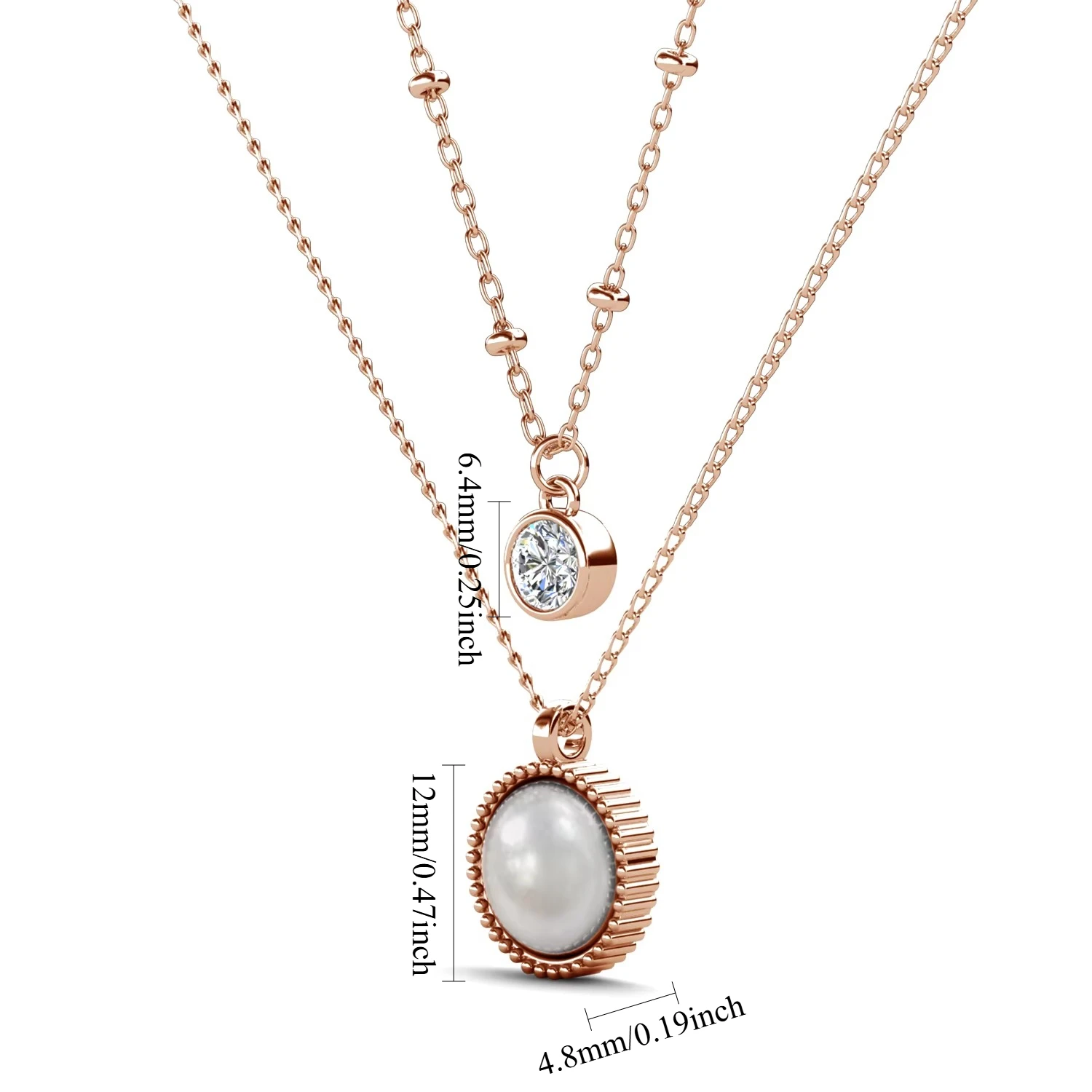 Double Pendant Necklace Embellished with Swarovski Crystals Woman Favorable Jewelry Quality Brass Accessory Party Gifts