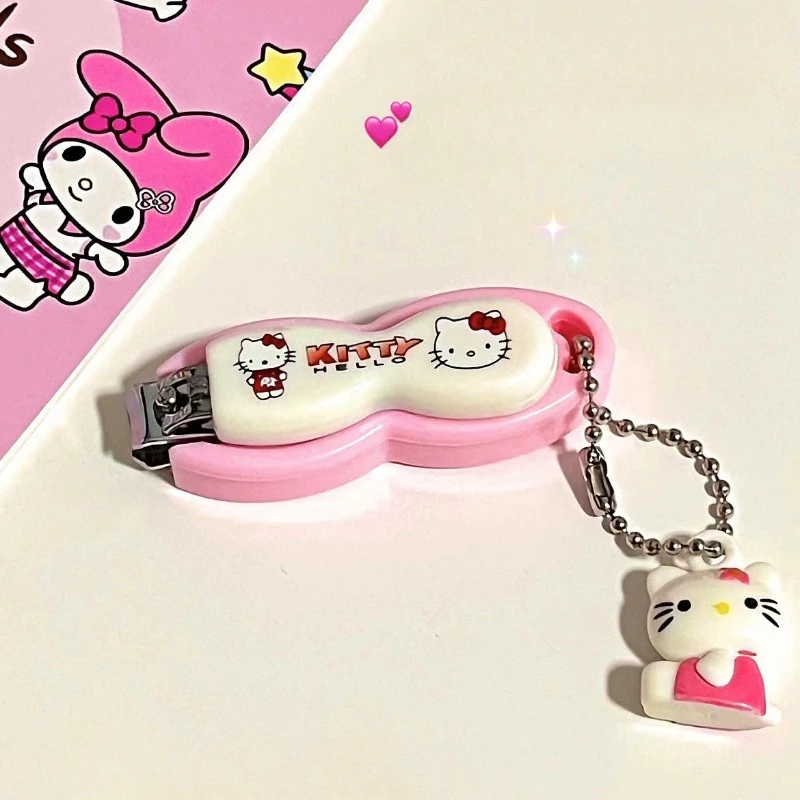 Sanrio Hello Kitty tagliaunghie simpatico cartone animato in acciaio inox Manicure tagliaunghie creativo portatile grande tagliaunghie