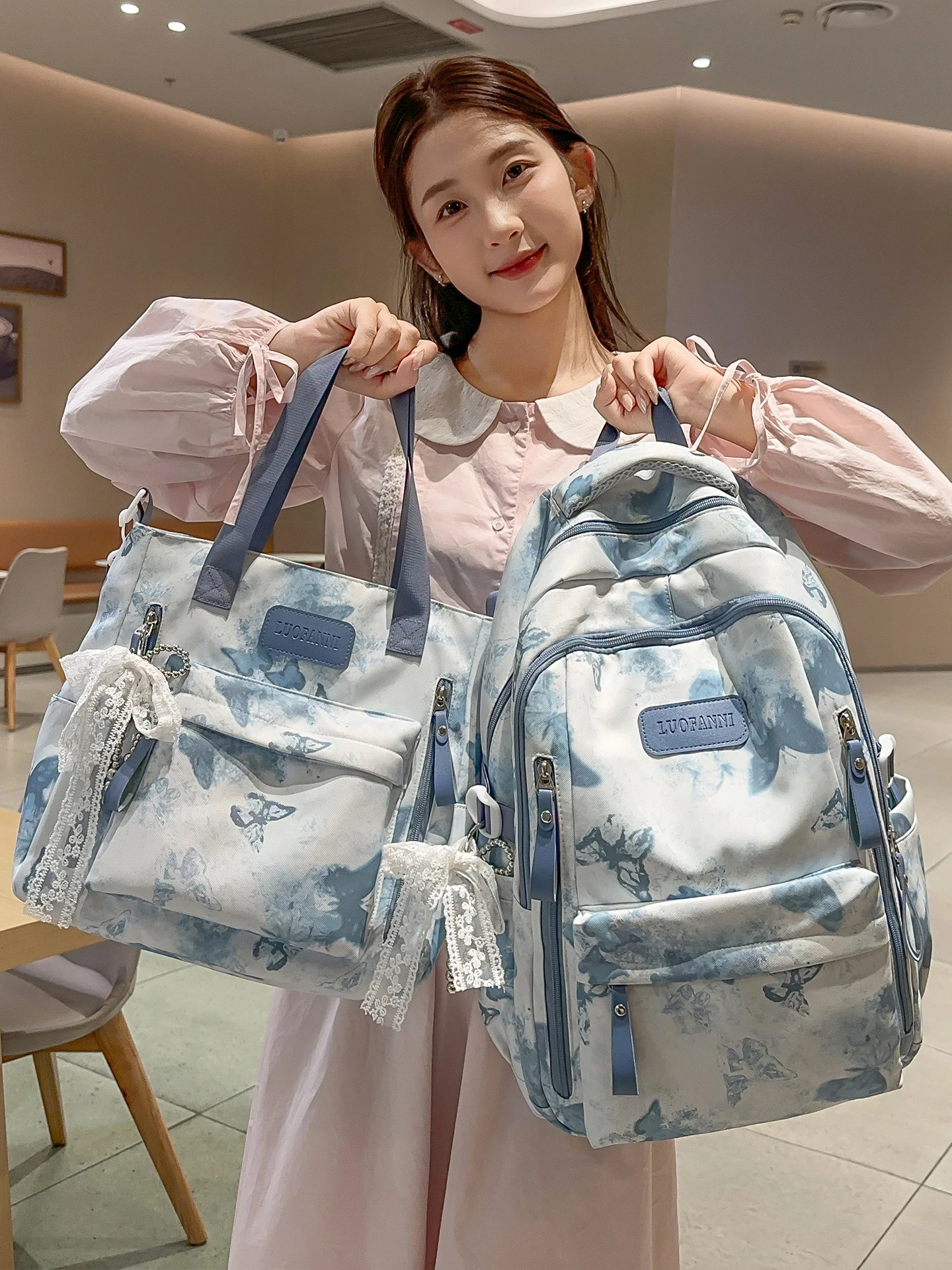 high-aesthetic-value-casual-dyeing-double-shoulder-backpack-for-high-school-girls-large-capacity-lightweight-commuter-bag