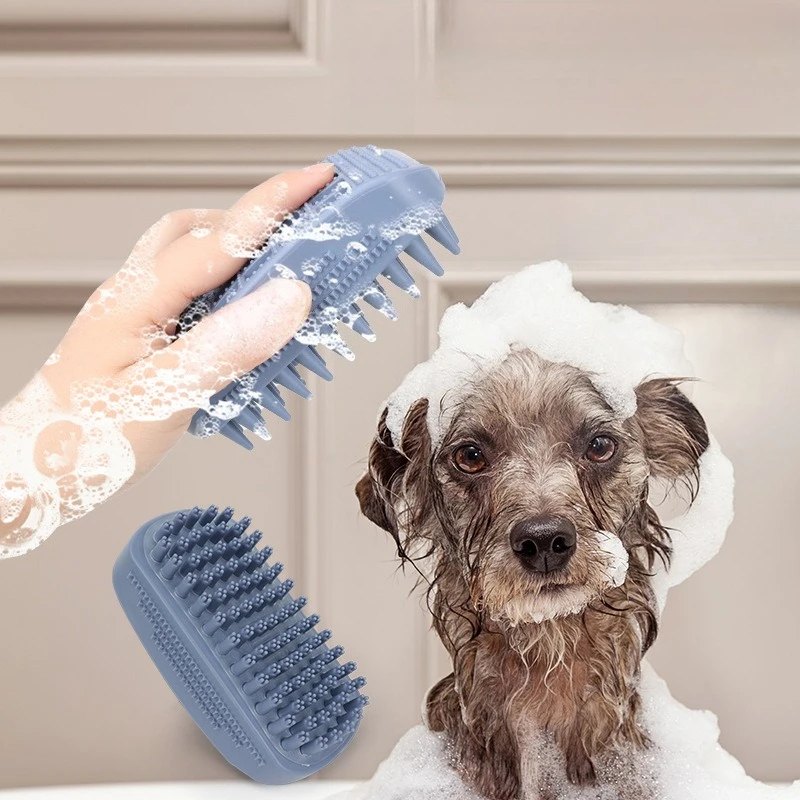 

Pet Bath Brush Rubber Comb Hair Removal Brush Pet Dog Cat Cleaning Grooming Supplies Safety Silicone Brush